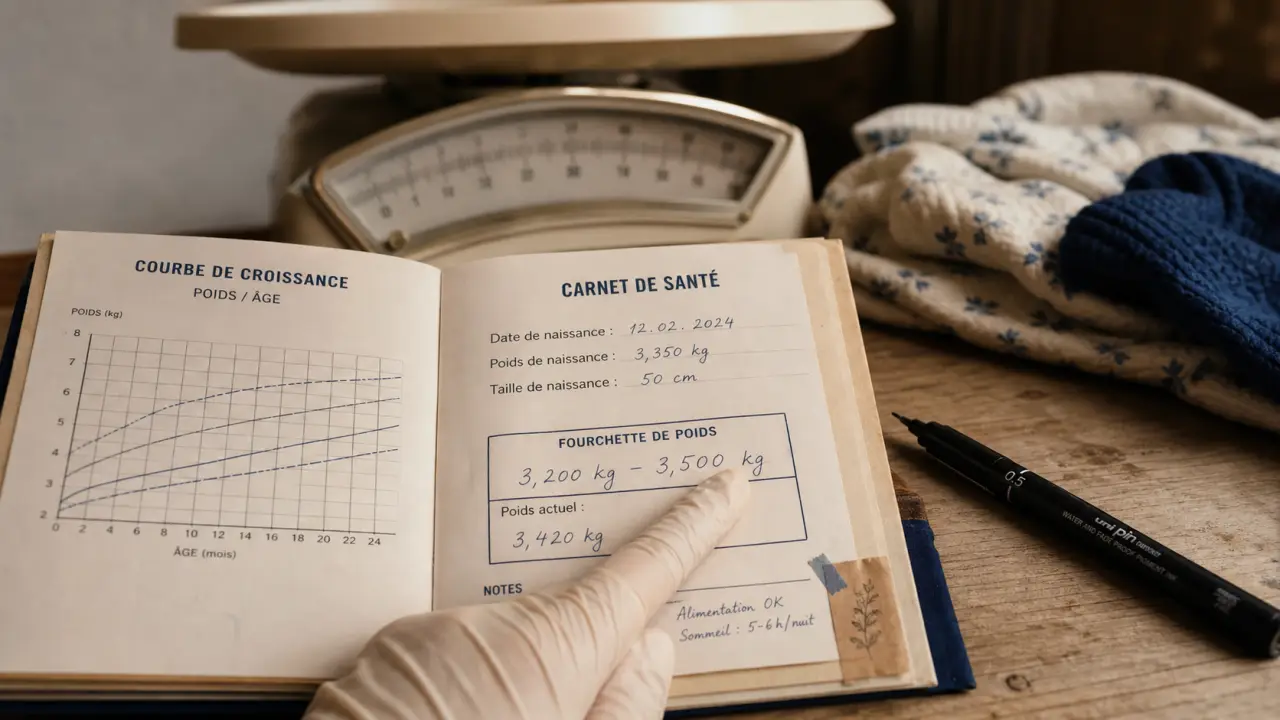 Bébé 1 mois poids et courbe de croissance, repères de poids