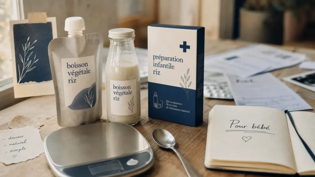 Bébé et lait de riz : pourquoi la confusion entre boisson végétale et préparation infantile est dangereuse