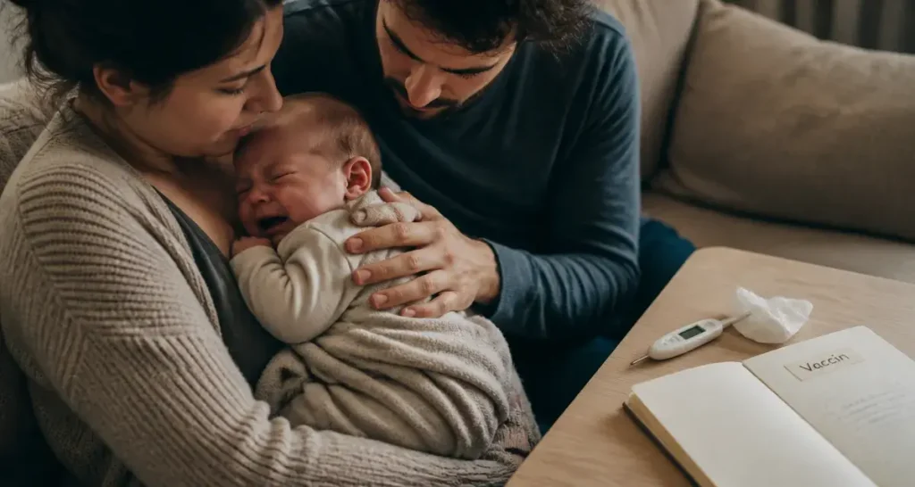 Bébé pleure beaucoup après vaccin à 2 mois : durée normale, vaccins concernés et signes d’alerte