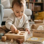 Cadeau anniversaire bebe 1 an : jouets d’éveil, encastrement en bois et motricité