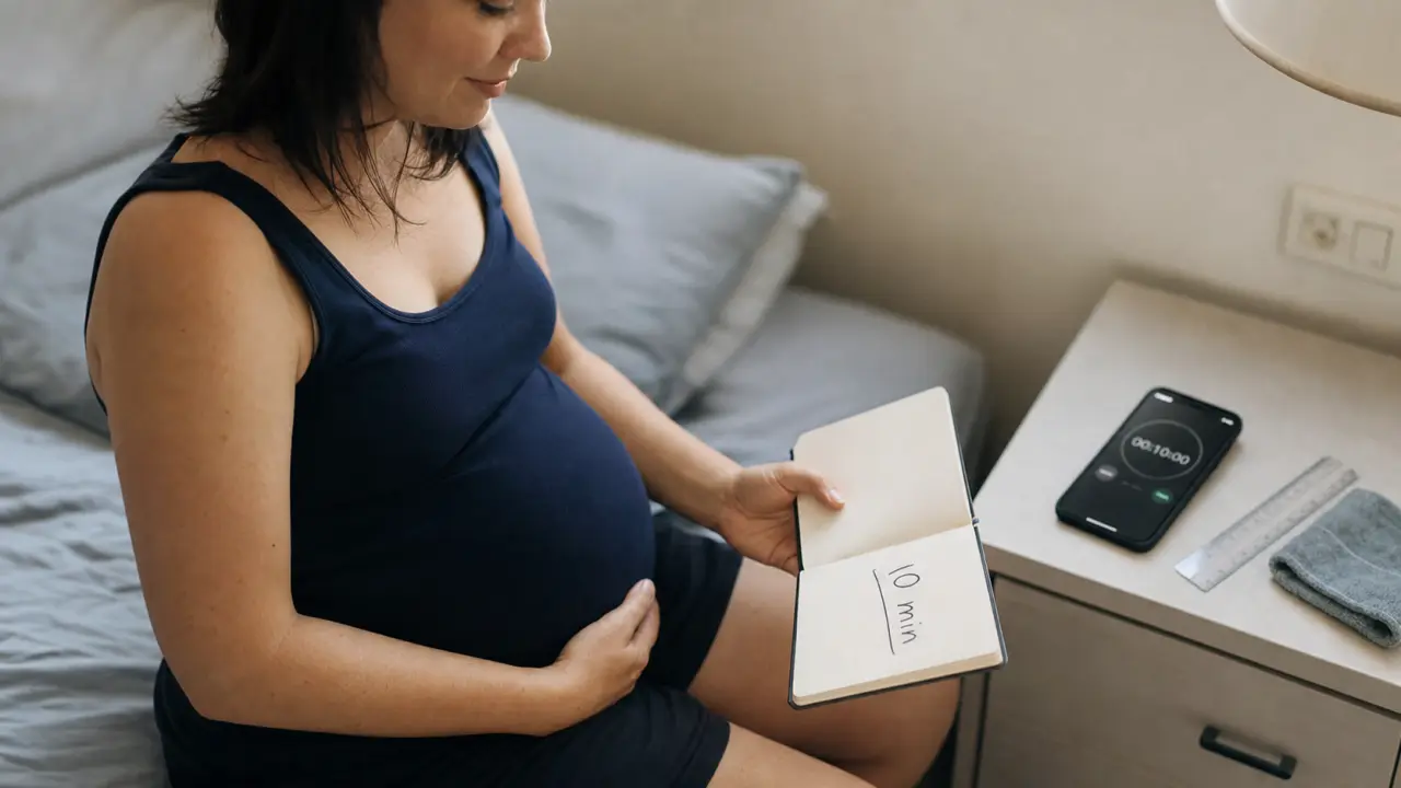 Contraction toute les 10 minutes : minuterie et ventre enceinte