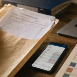ENT pour retrouver bulletins scolaires : aperçu notes sur smartphone et enveloppe dossiers