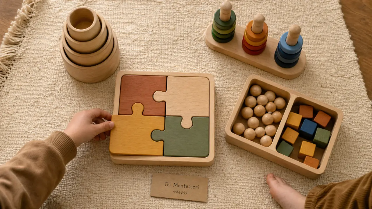 Jeu Montessori 18 mois : activités d’autonomie sur tapis