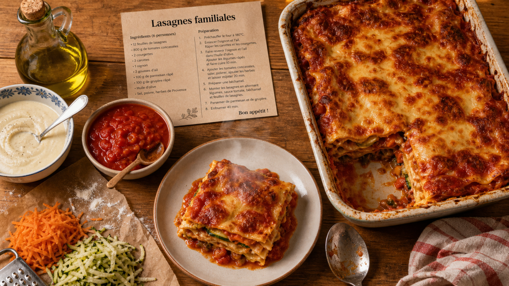 Lasagnes au four, plats familiales pas chers