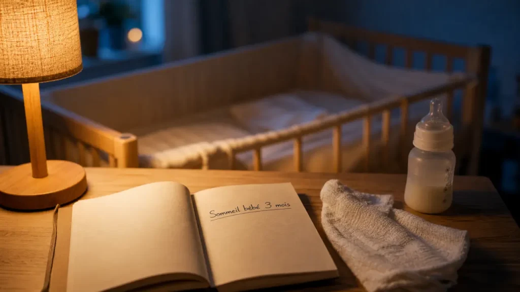 Bébé de 3 mois : 14 à 17 heures de sommeil, des siestes et des réveils encore fréquents