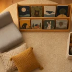 coin lecture bebe cosy : mobilier et lumière douce