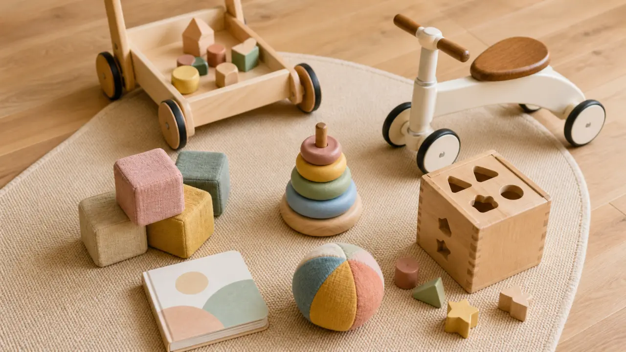 Idées cadeaux 1 an : jouets de motricité, livres cartonnés et sécurité bébé