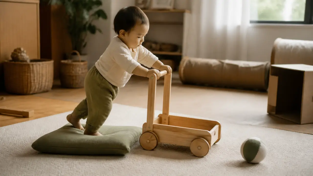 Bébé de 18 mois : quelle activité physique pour bebe 18 mois, marche entre repères à la maison